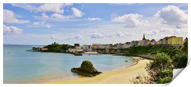 Tenby Seafront. Print by Becky Dix