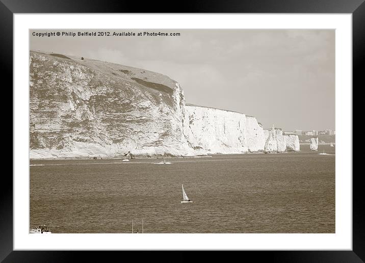 White Cliff's of Swanage Framed Mounted Print by Philip Belfield