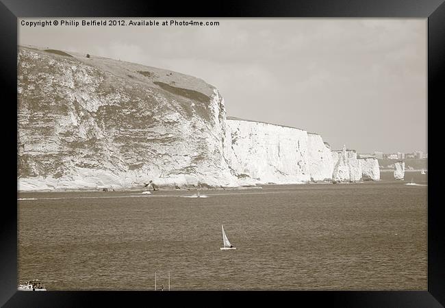 White Cliff's of Swanage Framed Print by Philip Belfield