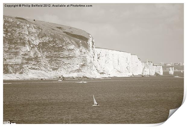 White Cliff's of Swanage Print by Philip Belfield