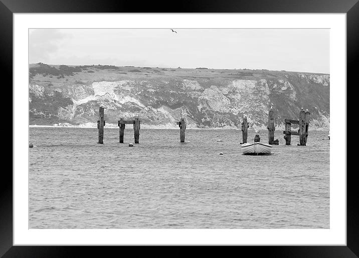 The Old Swanage Pier Framed Mounted Print by Philip Belfield