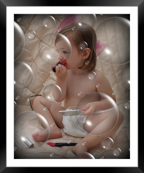 bubbles n makeup Framed Mounted Print by sue davies
