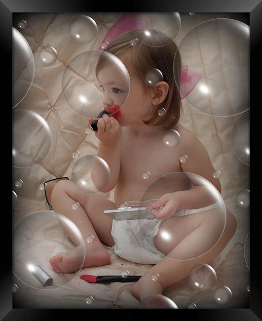 bubbles n makeup Framed Print by sue davies