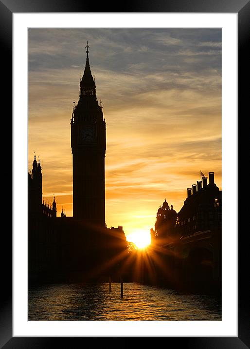 Big Ben Sunset Framed Mounted Print by Sandi-Cockayne ADPS