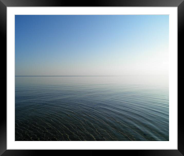 Calm Water Under Blue Sky Framed Mounted Print by Gary Barratt