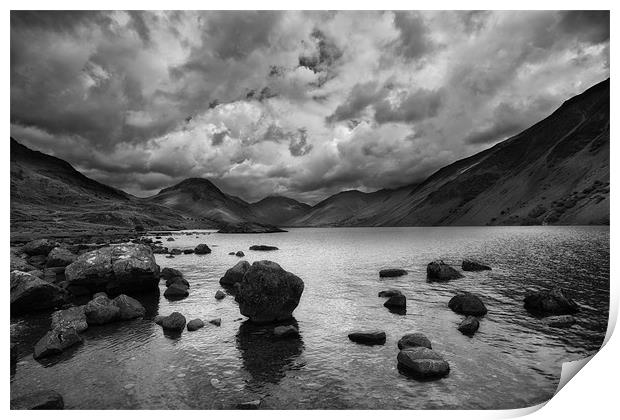 Wastwater with dramatic clouds Print by Graham Moore
