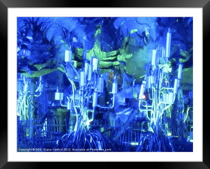 Paralympic Closing Ceremony Blues Greens Framed Mounted Print by DEE- Diana Cosford