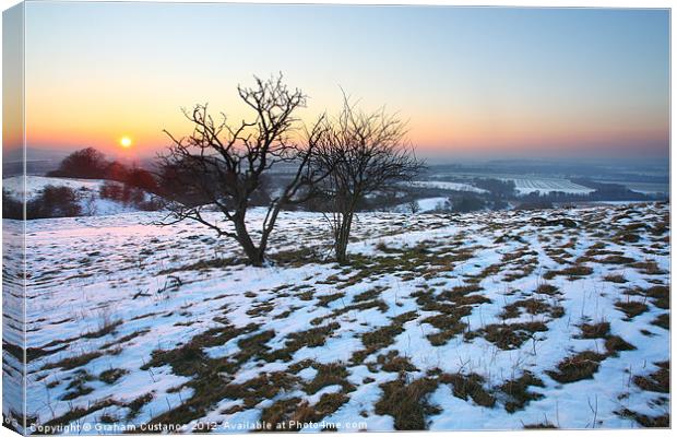 Chilterns in Winter Canvas Print by Graham Custance