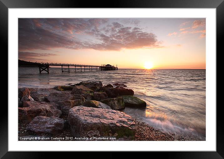 Totland Sunset Framed Mounted Print by Graham Custance