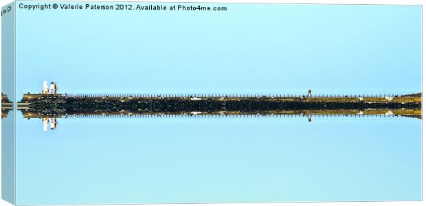 Reflection On Ayr Pier Canvas Print by Valerie Paterson