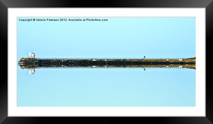 Reflection On Ayr Pier Framed Mounted Print by Valerie Paterson