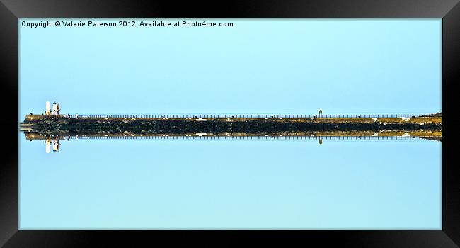Reflection On Ayr Pier Framed Print by Valerie Paterson