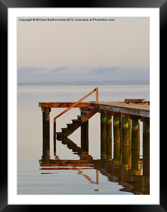 Reflecting Pier Framed Mounted Print by Beach Bum Pics