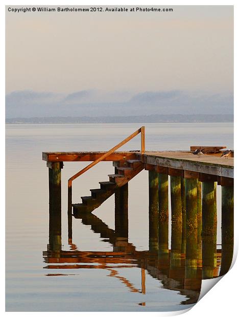 Reflecting Pier Print by Beach Bum Pics