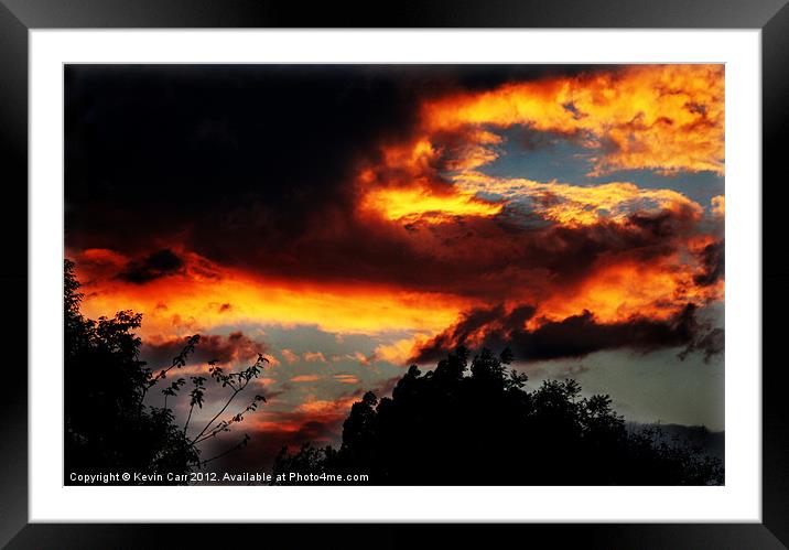 Burning Red Sky Framed Mounted Print by Kevin Carr