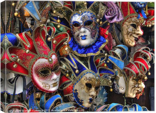 Masks of Venice Canvas Print by Graham Custance