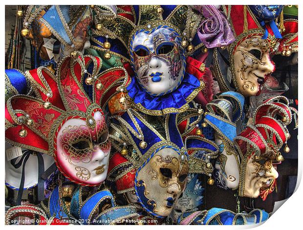 Masks of Venice Print by Graham Custance