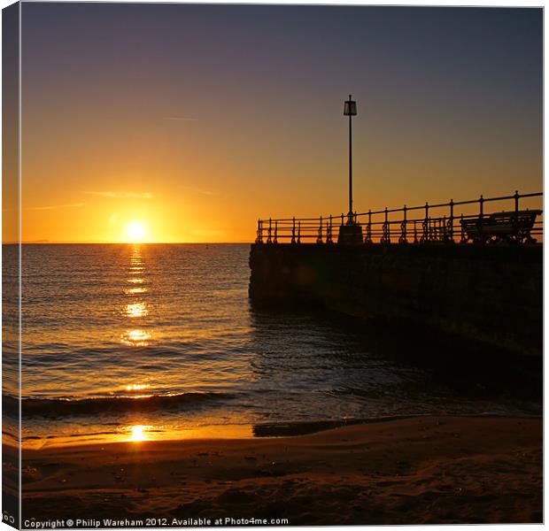 Sunrise by the Jetty Canvas Print by Phil Wareham