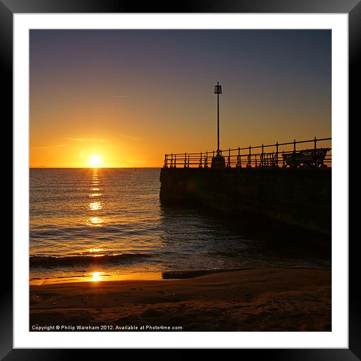 Sunrise by the Jetty Framed Mounted Print by Phil Wareham
