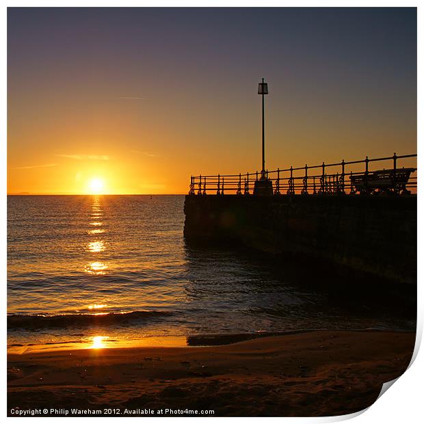 Sunrise by the Jetty Print by Phil Wareham