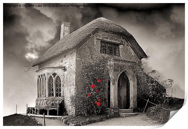 Gothic Cottage Print by Christine Lake
