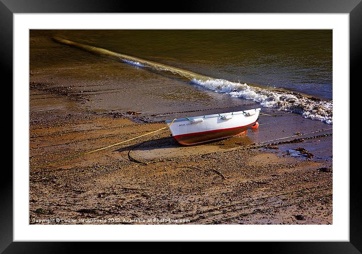 Beached Fishing Dinghy Framed Mounted Print by Louise Heusinkveld