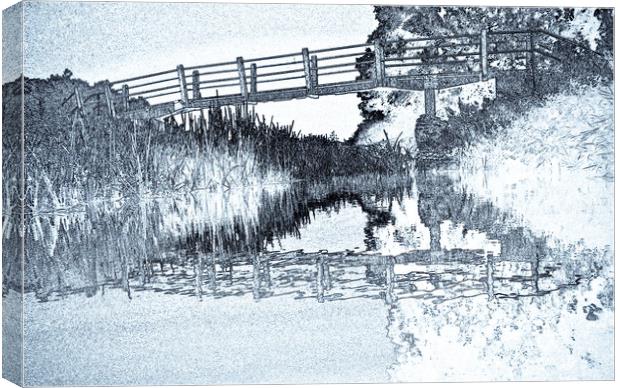 Bridge Across The River Canvas Print by David Pyatt