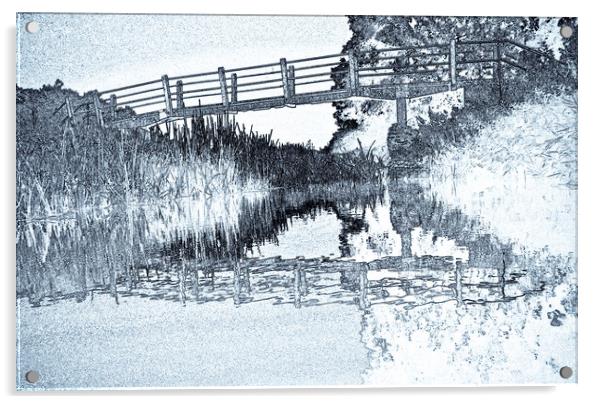 Bridge Across The River Acrylic by David Pyatt
