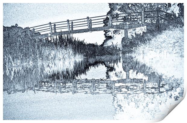 Bridge Across The River Print by David Pyatt