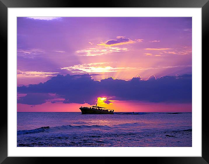 Gliding Through The Sunset Framed Mounted Print by Susan Medeiros