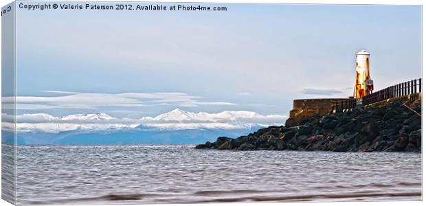 Snowy Isle Of Arran Canvas Print by Valerie Paterson