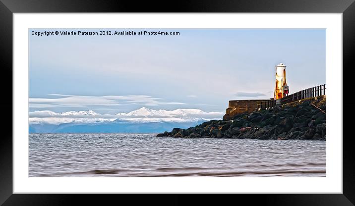 Snowy Isle Of Arran Framed Mounted Print by Valerie Paterson