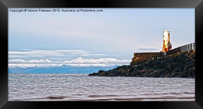 Snowy Isle Of Arran Framed Print by Valerie Paterson