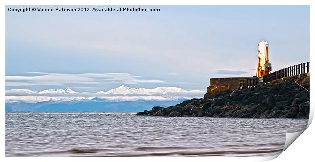 Snowy Isle Of Arran Print by Valerie Paterson