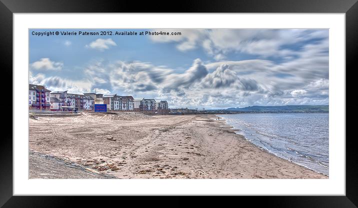Welcome To Ayr Beach Framed Mounted Print by Valerie Paterson