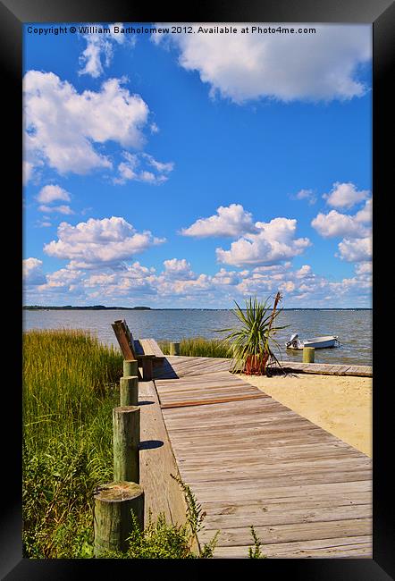 Blue Sky, White Clouds Framed Print by Beach Bum Pics