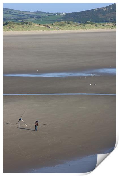 Fishing the beach Print by Nick Fulford