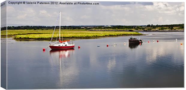 Reflection Across Irvine Harbour Canvas Print by Valerie Paterson