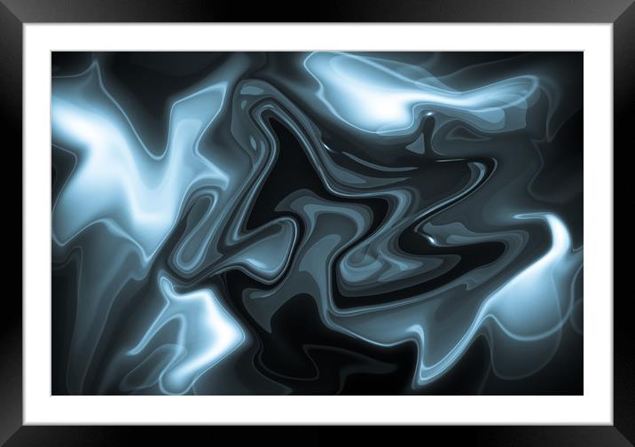 Blue Abstract Framed Mounted Print by David Pyatt