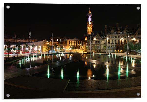 Bradford By Night Acrylic by Bob  Hoyle