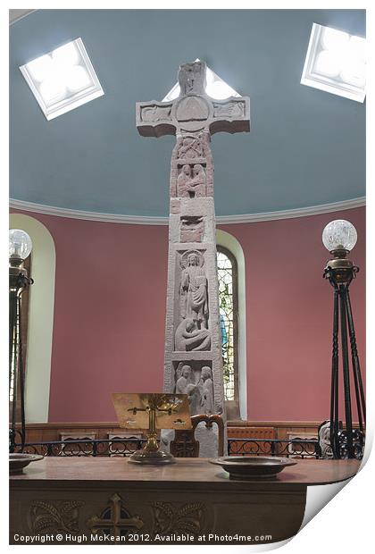 Religious, monument, Ruthwell Runic Cross Print by Hugh McKean