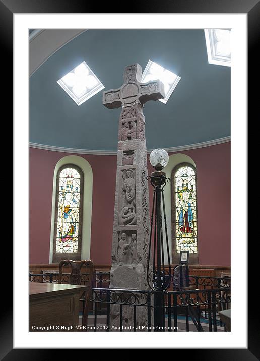 Religious, monument, Ruthwell Runic Cross Framed Mounted Print by Hugh McKean