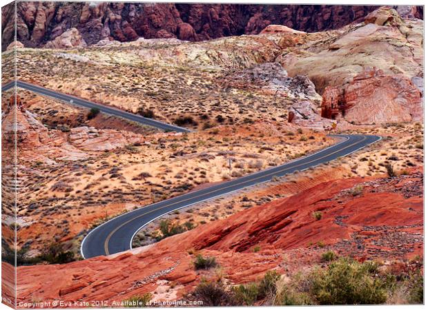 Road Through Valley of Fire Canvas Print by Eva Kato