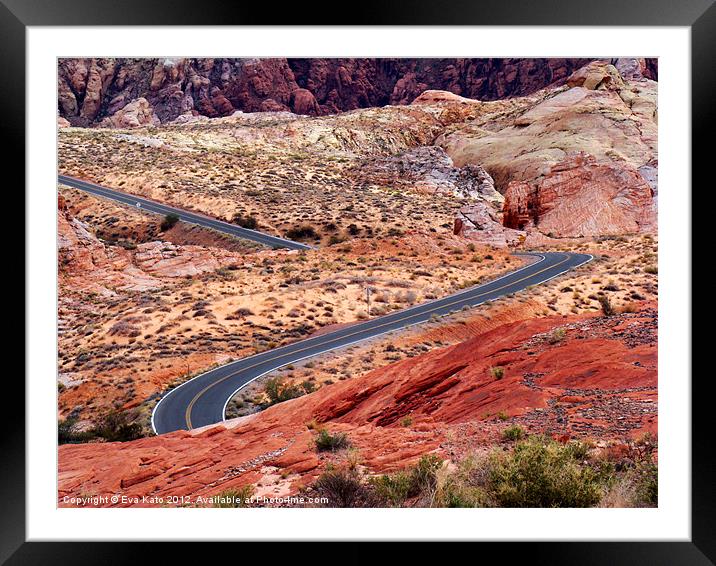 Road Through Valley of Fire Framed Mounted Print by Eva Kato