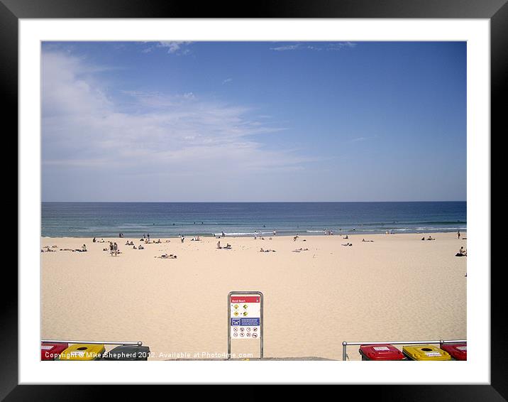 Keep Beach Tidy, Bin It Framed Mounted Print by Mike Shepherd