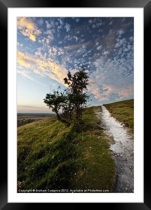 Dunstable Downs Sunset Framed Mounted Print by Graham Custance