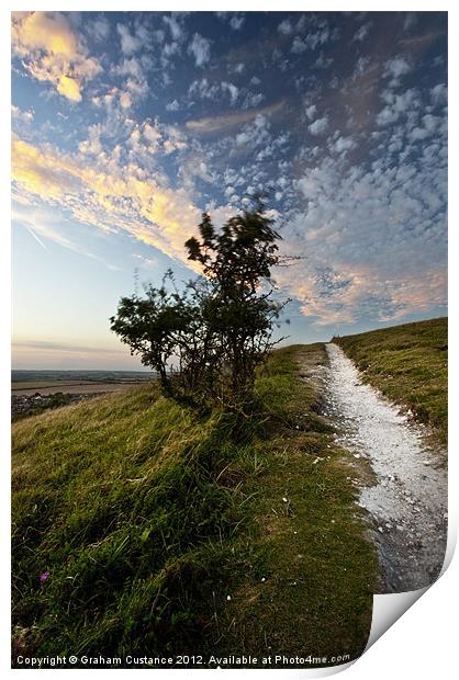 Dunstable Downs Sunset Print by Graham Custance