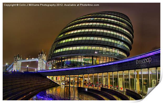 The Scoop and City Hall London Print by Colin Williams Photography