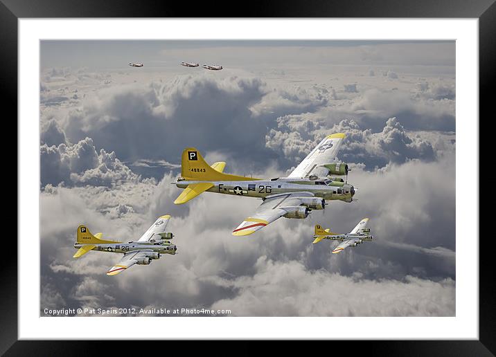 B17 - 487th Bomb Group Framed Mounted Print by Pat Speirs