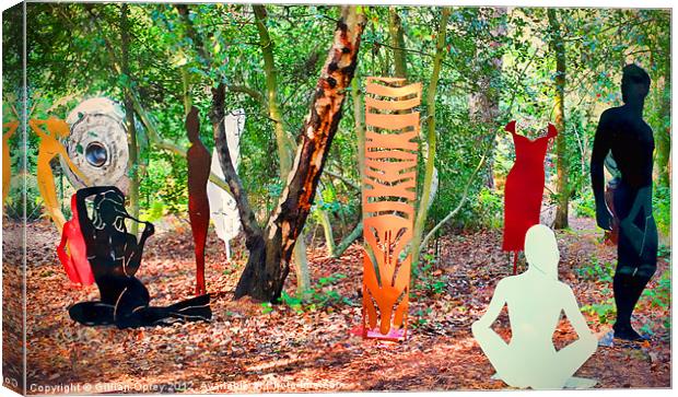 Party in the Woods Canvas Print by Gillian Oprey